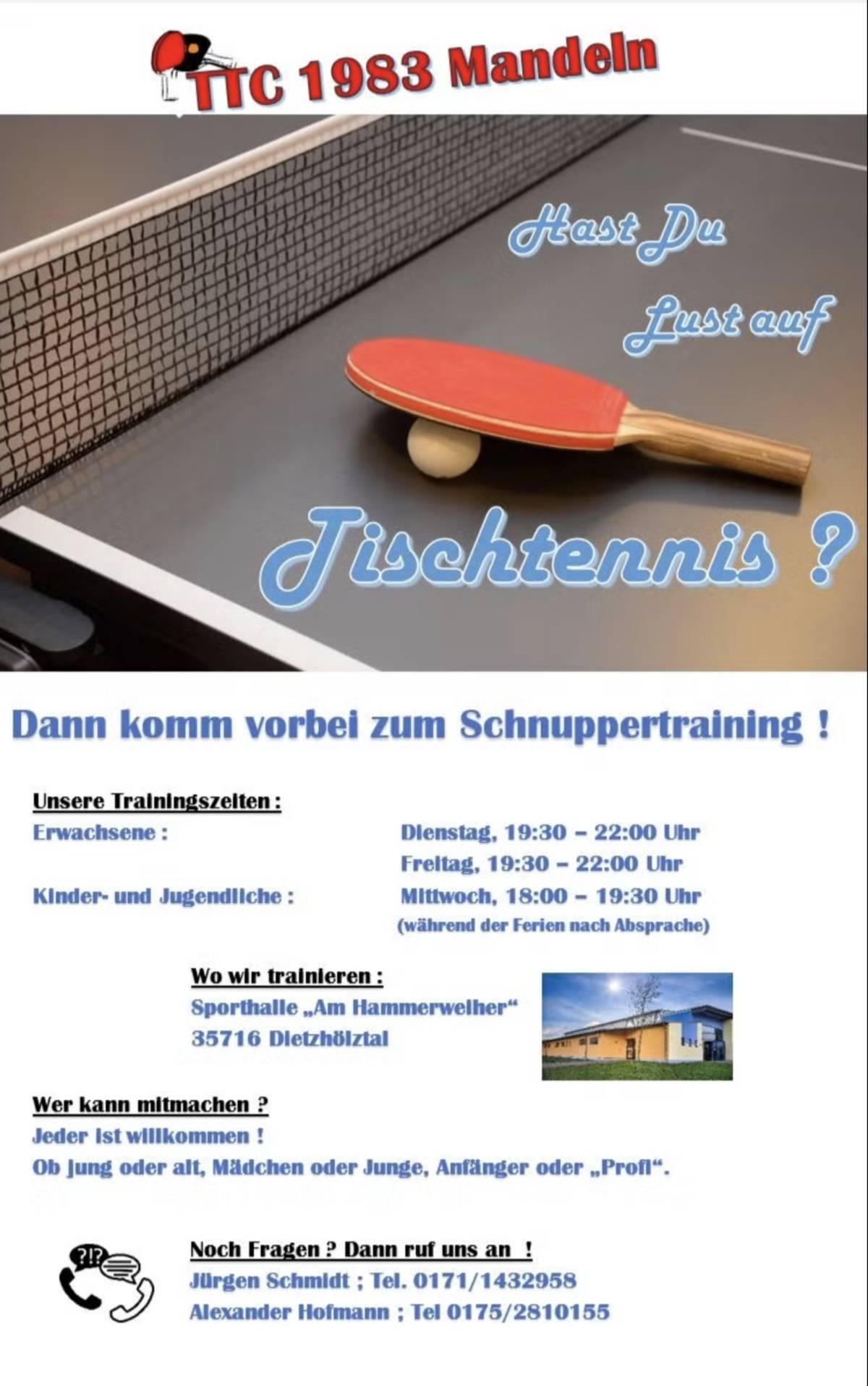 Tischtennis bei Am Hammerweiher