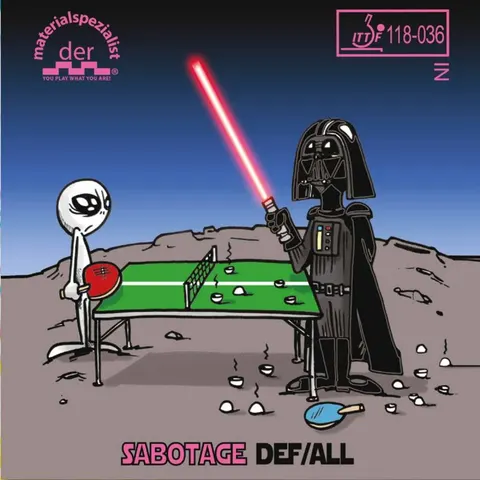 der materialspezialist Belag Sabotage DEF incl. DK4 Folie pink 1,5 mm