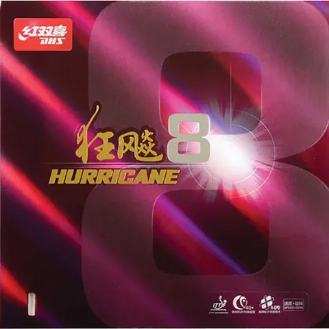 DHS Belag Hurricane 8 MID 40° schwarz 2,1 mm