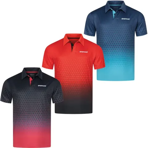 Donic Poloshirt Spider rot/schwarz XXS