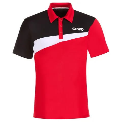 GEWO Poloshirt Fondi Baumwolle III rot/schwarz S