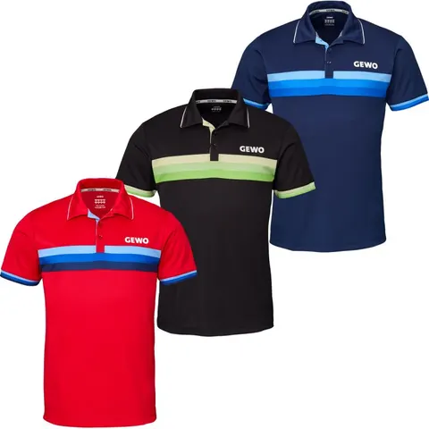 GEWO Poloshirt Santiago Baumwolle rot/blau S