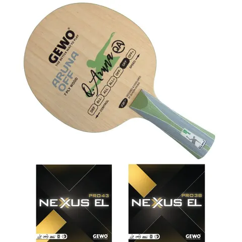 GEWO Schläger: Holz Aruna OFF mit Nexxus EL Pro 43 + Nexxus EL Pro 38 konkav