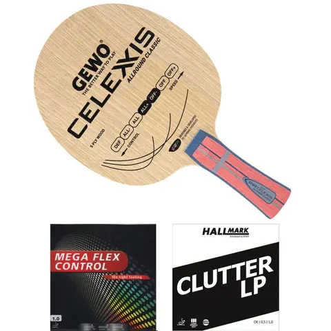 GEWO Schläger: Holz Celexxis Allround Classic mit Mega Flex Control + HALLMARK Clutter-LP konkav