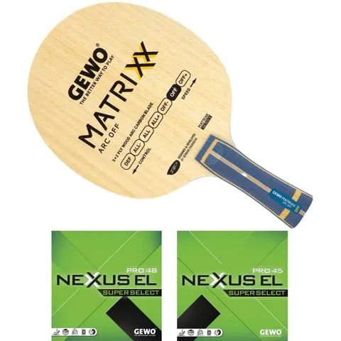 GEWO Schläger: Holz Matrixx ARC OFF mit Nexxus EL Pro 48 SuperSelect + 45 konkav