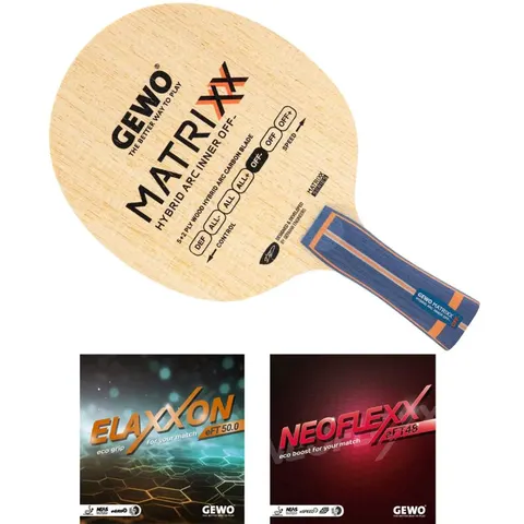 GEWO Schläger: Holz Matrixx Hybrid ARC Inner OFF- mit Elaxxon eFT 50.0 + Neoflexx eFT 48 konkav