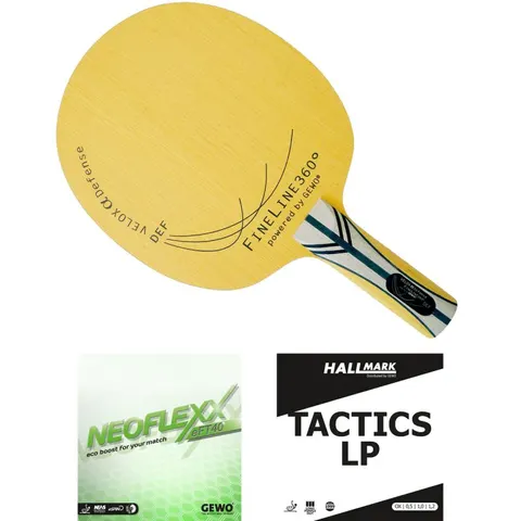 GEWO Schläger: Holz Velox alpha mit Neoflexx eFT 40 + HALLMARK Tactics LP konkav