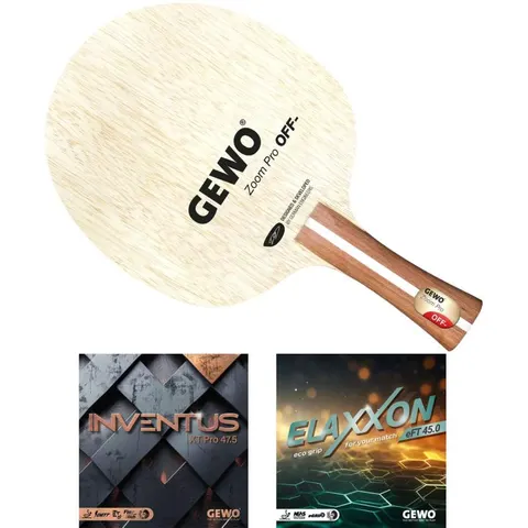 GEWO Schläger: Holz Zoom Pro mit Inventus XT Pro 47.5 + Elaxxon 45.0 konkav