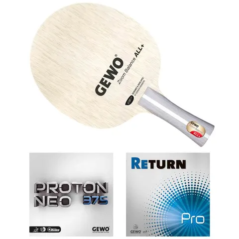 GEWO Schläger Zoom Balance mit Proton Neo 375 1,8+Return Pro 1,6mm konkav
