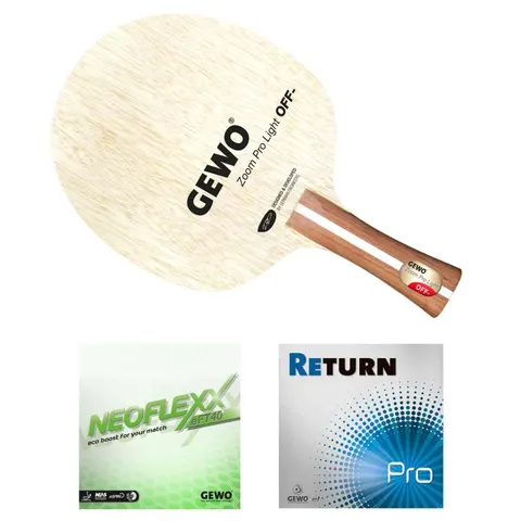 GEWO Schläger Zoom Pro Light mit Neoflexx 40 und Return Pro 1,9/1,6 konkav small