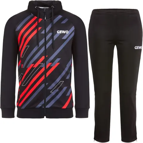 GEWO Trainingsanzug Ponza I schwarz/rot XXS