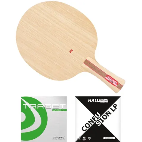 HALLMARK Schläger: Holz Aurora mit GEWO Target airTEC FX + Confusion-LP konkav