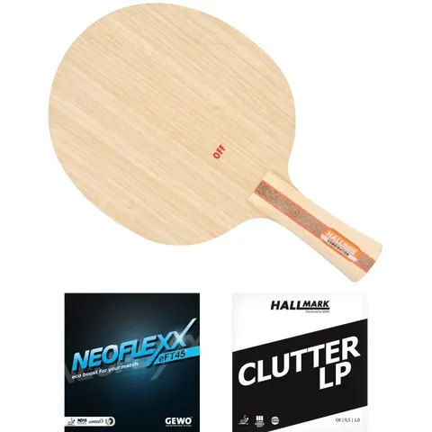 HALLMARK Schläger: Holz Combination mit GEWO Neoflexx eFT45 + Clutter-LP konkav