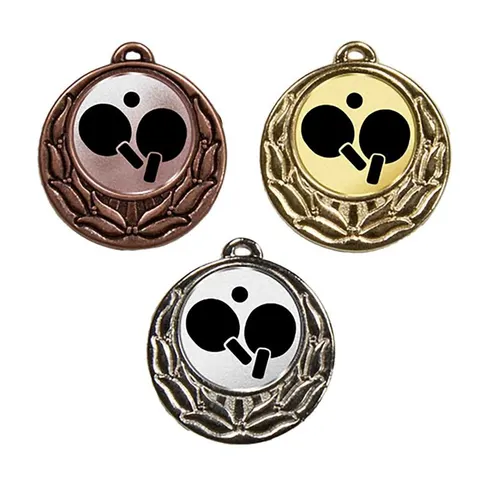 Medaille Rose mit Emblem 40mm silber
