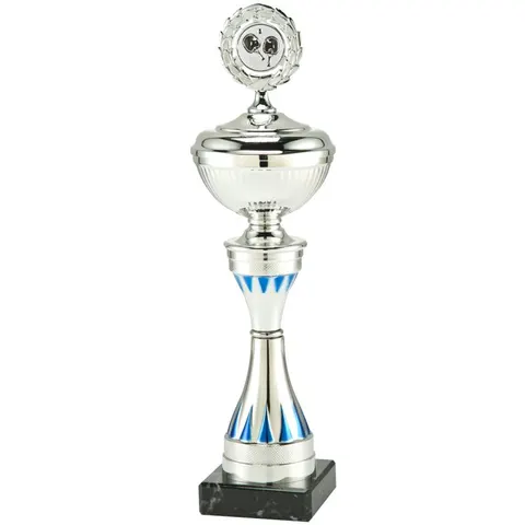 Pokal Diana 32 cm silber/blau