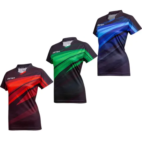 VICTAS Hemd V-Ladyshirt 223 schwarz/rot M