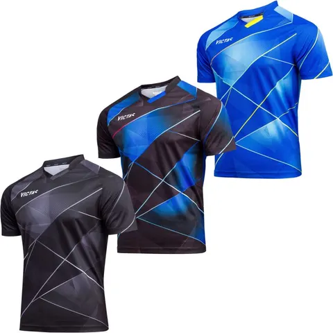 VICTAS Hemd V-Shirt 225 schwarz/blau S