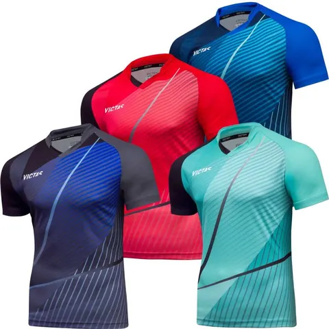 VICTAS Hemd V-Shirt 236 rot/schwarz M